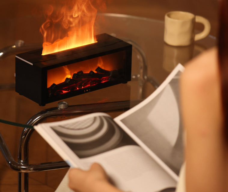 Simulated Flame Humidifier and Aromatherapy Machine