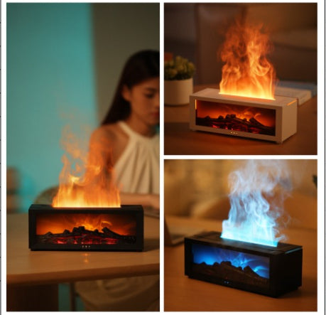 Simulated Flame Humidifier and Aromatherapy Machine