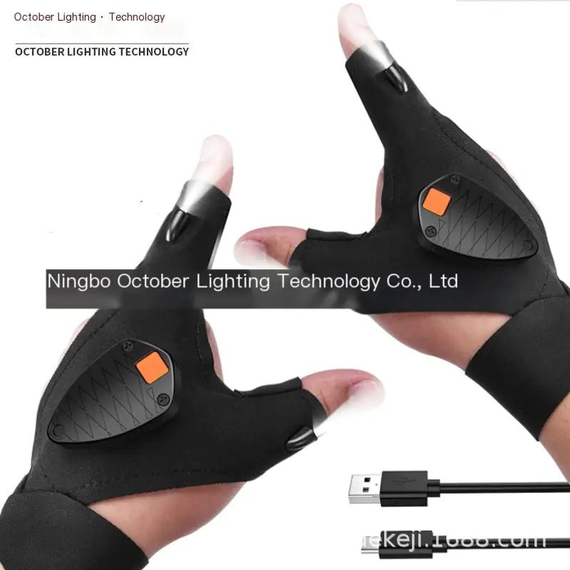 LED Flashlight Gloves for Repairing and Camping Tools