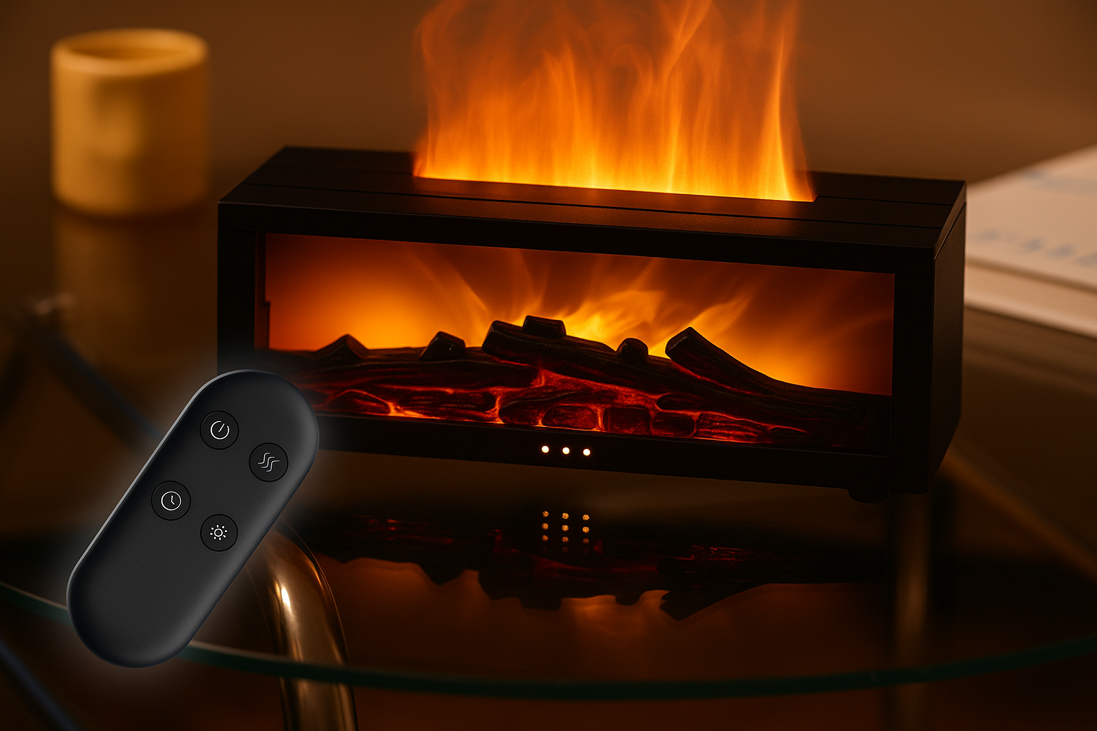 Simulated Flame Humidifier and Aromatherapy Machine