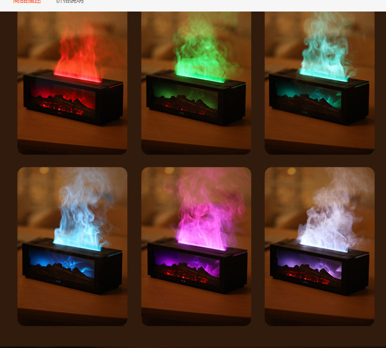 Simulated Flame Humidifier and Aromatherapy Machine